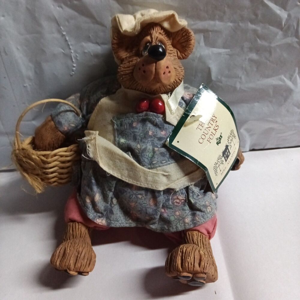 Russ Berrie Kathleen Kelly Critter Factory Country Folks Bear Mrs. Allspice Doll